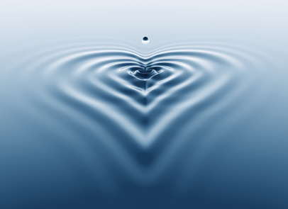 Heart shaped splash